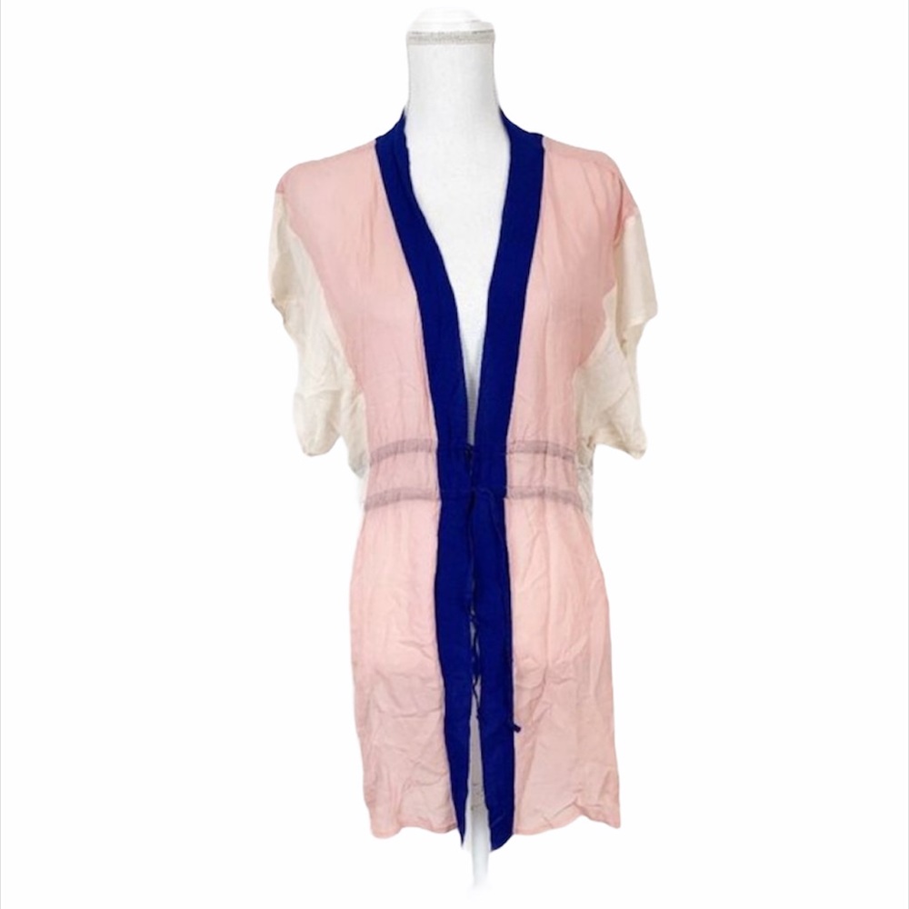 COPY - New Friends Colony NFC Robe Women Small Blue Pink Kimono Color Block Cov…
